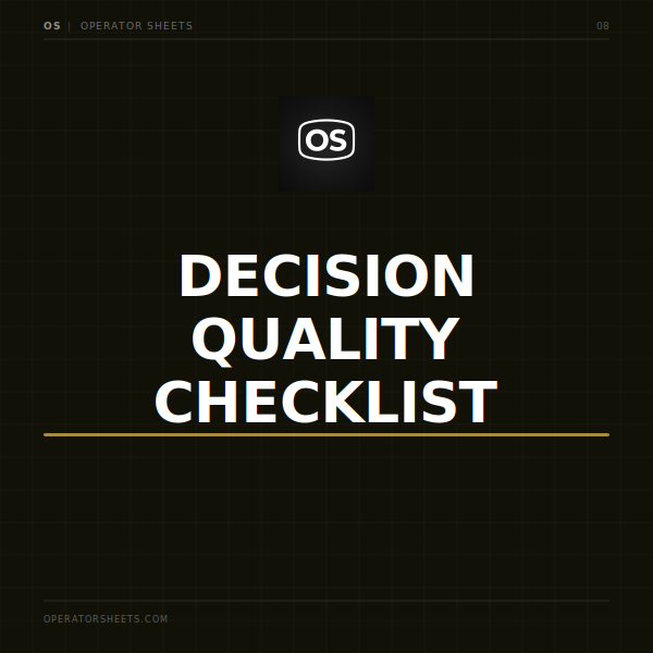 Decision Quality Checklist
